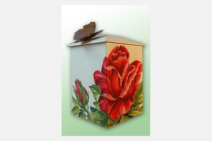 Urne Rose, rechteckig